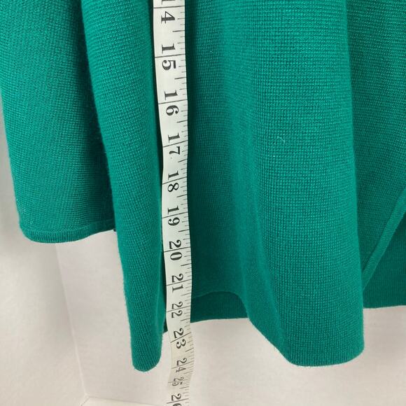 JM Collection Cardigan Women M Kelly Green Cape Style Flor Brooch Applique Retro - Picture 12 of 12